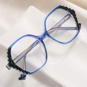 MS 82097 2023 новинка, Женская квадратная оправа, дизайн передач TR90 + CP, оптическая оправа для очков с защитой от синего света, Модный Красочный логотип на заказ - Product Image 2