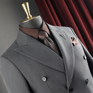 Costume de <span class=keywords><strong>Mariage</strong></span> Homme 3 Pièces Slim Fit Respirant de Haute Qualité Style Italien Double Boutonnage pour Garçons d'Honneur - Product Image 5