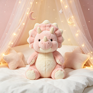 Peluche Triceratopo <span class=keywords><strong>Rosa</strong></span> Personalizzato ODM OEM, Simpatico <span class=keywords><strong>Dinosauro</strong></span> Imbottito, Morbido Giocattolo Promozionale per Bambini, Regalo Decorativo - Product Image 5