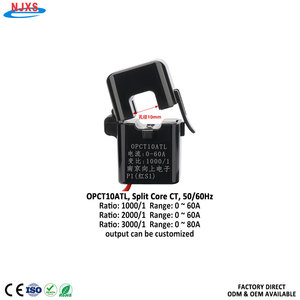 Trasformatore di Corrente a Nucleo Apribile NJXSE OPCT10ATL, Trasformatore di Corrente a Pinza con Rapporto 1000/1, 2000/1, 3000/1, Range 0-80A - Product Image 1