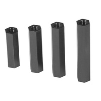 1000 pièces/sac Entretoises hexagonales en nylon noires femelle-femelle M2 M2.5 M3 M4