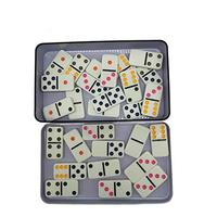 Ensemble de dominos blancs en boîte métallique, non toxiques, taille personnalisée, pour les grossistes