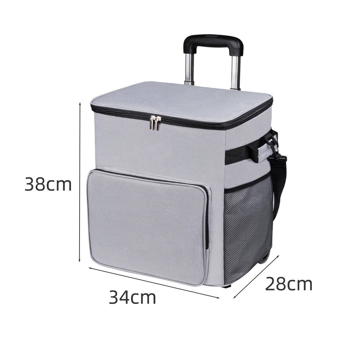 Gray trolley cooler bag
