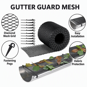 PP plastique <span class=keywords><strong>jardin</strong></span> filet gouttière garde maille rouleau 10 Clip fixe feuille débris bloqueur protecteur pour vidange colmatage <span class=keywords><strong>jardin</strong></span> Drainage - Product Image 1