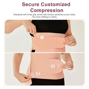 Fascia Addominale Post-Parto Compressiva con 3 Cinghie Regolabili, Supporto Lombare in Spandex per Alleviare il Dolore alla <span class=keywords><strong>Schiena</strong></span> - Product Image 4