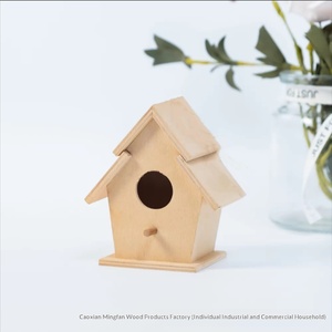 Support de mangeoire à <span class=keywords><strong>oiseaux</strong></span> en bois massif pour petit nichoir, à suspendre, pour mini-jardin extérieur, aucun assemblage requis - Product Image 4