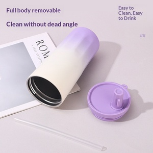 High Appearance Gradient Drawstring Coffee <b>Cup</b> 304 Stainless Steel Insulated <b>Cup</b> Portable <b>Straw</b> <b>Water</b> <b>Cup</b> Customization - Product Image 4