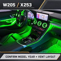 Kit d'éclairage d'ambiance 64 couleurs pour Mercedes-Benz Classe C W205 GLC X253, aérateurs turbo éclairés, kit de modernisation