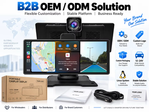 Reproductor Multimedia Portátil con Pantalla Táctil IPS HD de 10.26 Pulgadas, USB, Apple CarPlay Inalámbrico, Android Auto, Grabación en Bucle DVR, Mirror Link - Product Image 3