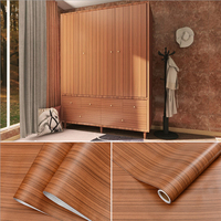 Papiers peints en vinyle imperméable à l'eau en grain de bois pour la cuisine Ambry meubles armoire Table papiers peints décor à la maison Film de protection