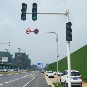 Professional Traffic Light System Single Arm Lamp Smart Pole 50 Outdoor LED Traffic Signal Light Hot Dip Galvanized CE ROHS FCC - Product Image 1