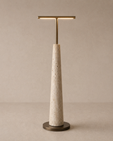 Lampadaire en pierre moderne rétro, grande base en résine texturée, abat-jour en tissu, LED, salon, E27