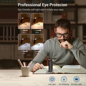 Lampe de lecture LED mini USB rechargeable, marque-page portable avec luminosité réglable et protection oculaire - Product Image 3