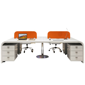 Postazione <span class=keywords><strong>di</strong></span> <span class=keywords><strong>Lavoro</strong></span> per Ufficio con Divisorio per 6 Persone, Moderna e Modulare, Open Space per 4 Persone - Product Image 5