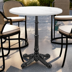 Chất Lượng Cao Vòng Slate Đá Hàng Đầu Đúc Sắt Cơ Sở Bền Thiết Kế Hiện Đại Cho Nhà Hàng Cửa Hàng Khách Sạn Bên Ngoài Nhập Bàn Ăn - Product Image 2