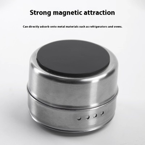 Direct Factory Sale-Stainless Steel Magnetic Seasoning Jar Lid Wall-Hanging Multifunctional Non-Perforated Condiment Storage <b>Box</b> - Product Image 4