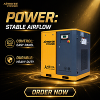 Compresseur d'air à vis lubrifié monophasé Airking 7,5 kW 10 CV avec alimentation CA, tension personnalisée, certifié CE ISO ASME