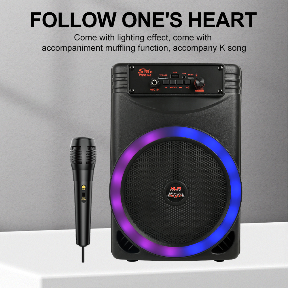 Sing-e ZQS8146 Portable Rechargeable BT Speaker for Karaoke
