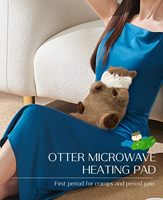 Coussin chauffant pour micro-ondes en peluche à loutre en peluche amovible