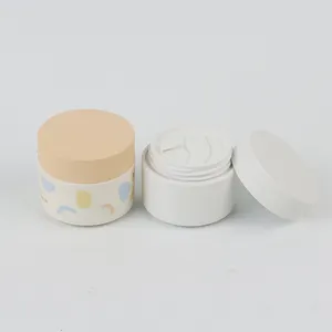 Conservation de la biodiversité Pot en pierre carbonatée PMU de haute qualité pour l'industrie de la beauté avec ensemble d'emballage de cuillère 30ml 50ml 100ml