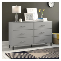 Chambre à coucher moderne bon marché blanc noir gris armoire de salon commodes en bois 6 commodes