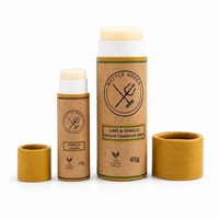 Emballage de tube en papier à pousser, personnalisé, biodégradable, en carton kraft, pour baume à lèvres, déodorant en stick