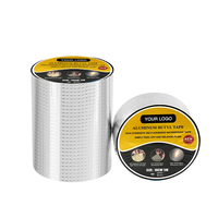 Ruban ANTI Butyl Tape Ruban étanche, 4 pouces x 16 pieds, ruban de papier d'aluminium Ruban de mastic butyle pour le verre et le rapiéçage de toit en caoutchouc EDPM