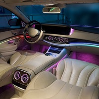 Kit de rétrofit pour Mercedes W222 2014-2020 : Éclairage d'ambiance LED dynamique et cache-haut-parleur de turbine rotative 4D pour grille d'aération