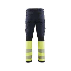 BLAKLADER - 119316428933D108 Pantalon extensible dans les 4 sens sans poches à clous Bleu marine/jaune HI-VIS WORKWEAR - Product Image 2