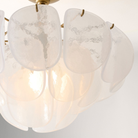 Plafonnier LED moderne en verre texturé, intensité variable, style Murano, pour mariages et cuisines