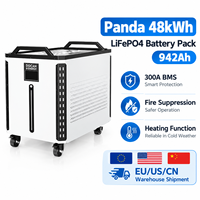 Batterie LiFePO4 EU Docan Panda 48kWh 51.2V 942ah, 8000 cycles, cellules de qualité A, système de stockage d'énergie solaire mural pour la maison, ESS