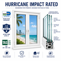 Ventanas de Aluminio Abatibles con Garantía, Herrajes Resistentes a Huracanes, Ventana Abatible de Aluminio con Manivela Resistente a Impactos