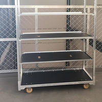 Chariot de présentation de fleurs danois à quatre roues avec cadre en acier, personnalisable OEM pour outils d'horticulture
