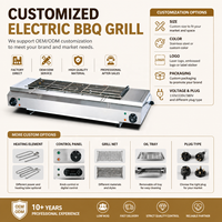 Grill électrique commercial robuste en acier inoxydable pour restaurant, hôtel, équipement de service alimentaire, fabricant