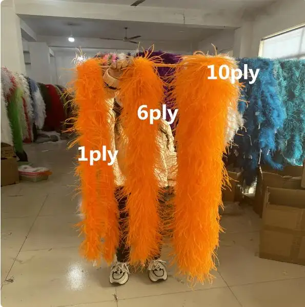 Dekey Factory di alta qualità naturale piuma di struzzo boa 1-30 strati nastro 2M Plumas decorazione per abbigliamento Costume accessorio da cucire