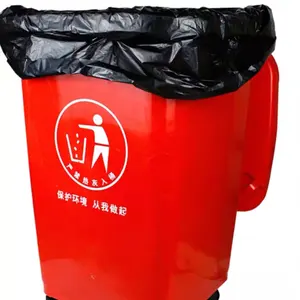 Large HDPE Contractor Disposable Plastic Bag Black Flat Hotel Property Garden Garbage Trash Bags