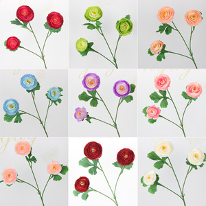 ดอกไม้ประดิษฐ์ กิ่งเดี่ยว ผ้าไหม ดอกบัวแดง ตกแต่งงานแต่งงาน ตกแต่งบ้าน - Product Image 4
