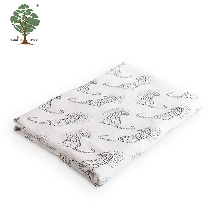 Baby Warm Blanket Muslin Tree Cute Animal Pattern Leopard Size Newborn Baby Swaddle Warm Blanket Wrap For Kids