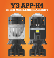 Y3 APP haute qualité Super Canbus Double Tubes en cuivre 140W 4575 puces voiture phare Led H4 longue durée de vie Mini lentille phare