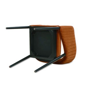 DB Mirah chaise de salle à manger à baril ouvert orange brûlé Performance velours moderne scandinave ferme Accent salons cuir PU - Product Image 3