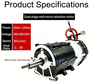 Moteur à double réducteur 48V 60V 83 tr/min Brushless DC Mid Drive 350W 500W 850W 1000W 1200W pour Vélo Électrique - Product Image 3