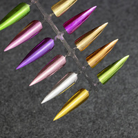 Poudre magique pour nail art effet miroir, 19 couleurs, 0,2 g, œil de chat blanc, en flacon, électro-plaquée or métallique et titane