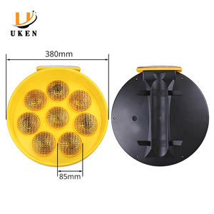 Verkehrs sicherheit LED Verkehrs warnsignal Wasserdicht Gelb Rot Bernstein Blitz Blinkende Solarenergie Sonnenblume Warnleuchte - Product Image 2