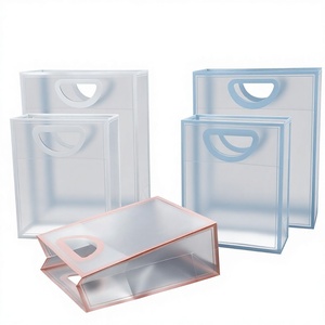 Bolsas <span class=keywords><strong>de</strong></span> Regalo <span class=keywords><strong>de</strong></span> Plástico OPP Transparente Esmerilado con Asa Troquelada, Bolsas <span class=keywords><strong>de</strong></span> Mano <span class=keywords><strong>Mate</strong></span> Transparentes para Fiestas y Empaques Minoristas - Product Image 3
