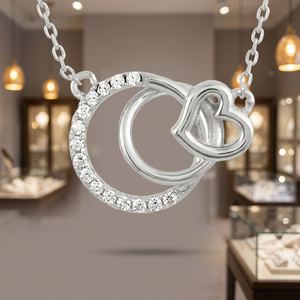 Collar de Plata de Ley 925 con Circonitas 5A y Cadena de Eslabones, Chapado en Platino, para Mujer, Ideal para Regalo de Boda, Compromiso o Fiesta - Product Image 2