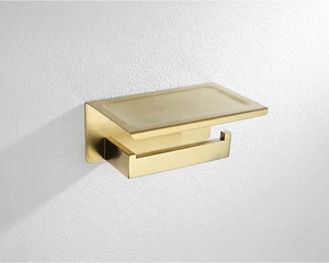 Nuovo stile SUS304 in acciaio inox accessori per il bagno <span class=keywords><strong>nero</strong></span> finitura porta telefono e porta carta igienica include - Product Image 4