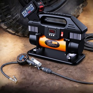 Dual Cylinder Tire Inflator 12V LCD Display Automatic Shut Off Fast <b>Inflate</b> For <b>Car</b> SUV Pickup Truck - Product Image 2