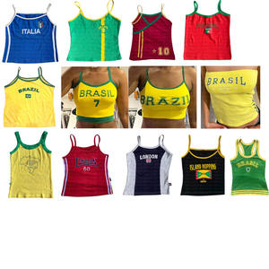 Broderie Bébé Tee Brésil Y2K Gilet Tee Brésilien Crop Top Chemise Brésil Crop Débardeur Brasil Débardeur - Product Image 5