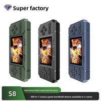 Konsol Game Genggam S8 500-in-1 Perangkat Game Retro Klasik Layar Berwarna Kontroler Berkabel Pemutar Mini Tanpa Baterai Bebas OS