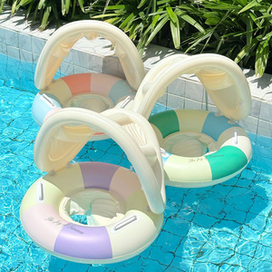 Flotador Inflable de PVC con Logotipo Personalizado y Toldo, Anillo de Natación Portátil para Niños, para Fiestas en la <span class=keywords><strong>Playa</strong></span> o Neumático de Natación Infantil - Product Image 5